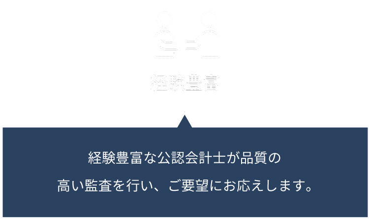 経験豊富な公認会計⼠が品質の⾼い監査を⾏い、ご要望にお応えします。